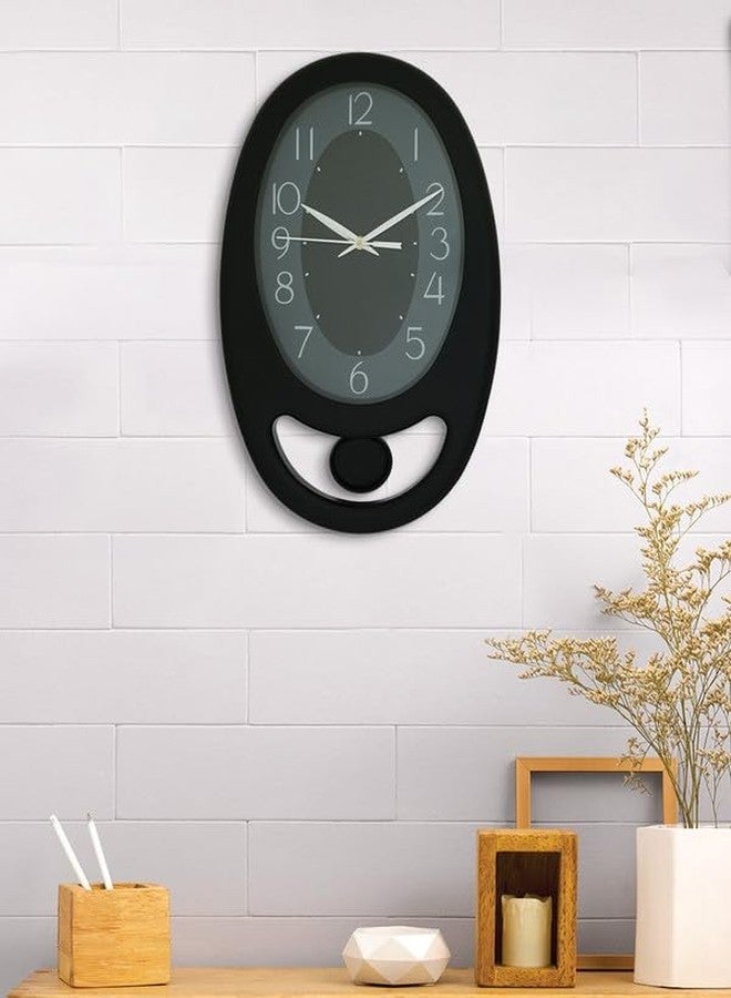 CRAFT SMITH Decorative Oval Plastic Analog Black Dial Home/Office Decor Full Figure Pendulum Wall Clock (Size: 24 x 5.5 x 40 CM | Weight: 705 grm | Colour: Black) - Image 4